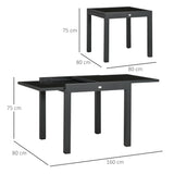 Glass Top Outdoor Garden Extending Dining Table for 4 to 6 People - Velmora