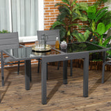 Glass Top Outdoor Garden Extending Dining Table for 4 to 6 People - Velmora