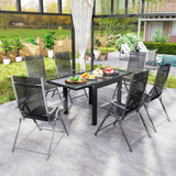 Glass Top Outdoor Garden Extending Dining Table for 4 to 6 People - Velmora