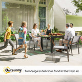 Glass Top Outdoor Garden Extending Dining Table for 4 to 6 People - Velmora
