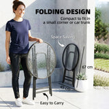 Glass Top Outdoor Garden Patio Side Table Round - Velmora