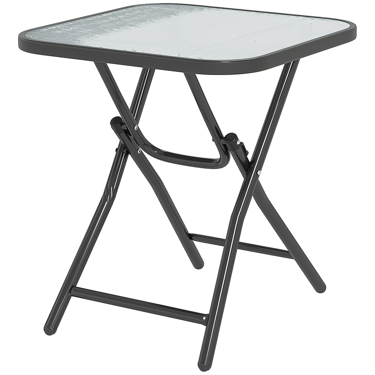 Glass Top Outdoor Garden Patio Side Table Square - Velmora
