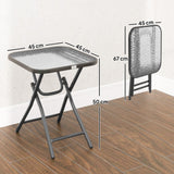 Glass Top Outdoor Garden Patio Side Table Square - Velmora