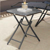 Glass Top Outdoor Garden Patio Side Table Square - Velmora