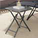 Glass Top Outdoor Garden Patio Side Table Square - Velmora