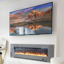 Glass Wall Insert or Mounted Electric Fire 72 Inch - Aurora