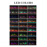 Glass Wall Insert or Mounted Electric Fire 78 Inch - Aurora