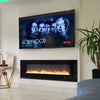 Glass Wall Insert or Mounted Electric Fire 78 Inch - Aurora