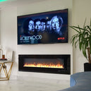 Glass Wall Insert or Mounted Electric Fire 78 Inch - Aurora