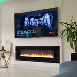 Glass Wall Insert or Mounted Electric Fire 78 Inch - Aurora