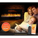 Glass Wall Insert or Mounted Electric Fire With Wi-Fi 50 Inch - Luminis