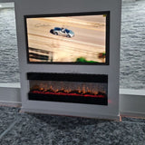 Glass Wall Insert or Mounted Mantel Electric Fire 42 Inch - Mirage
