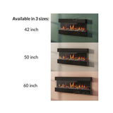 Glass Wall Insert or Mounted Mantel Electric Fire 42 Inch - Mirage