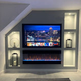 Glass Wall Insert or Mounted Mantel Electric Fire 42 Inch - Mirage