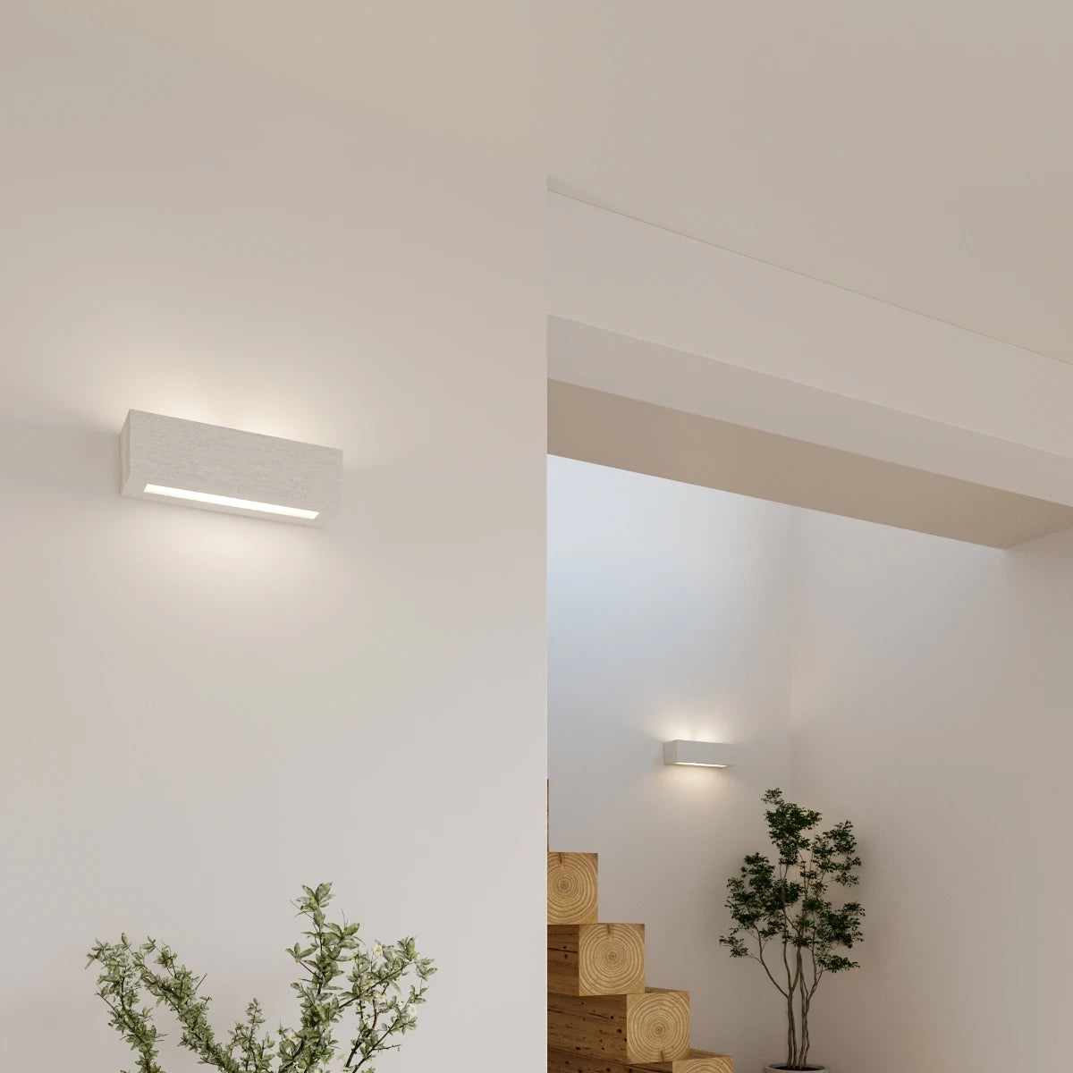 Glass Wall Light With Ceramic Lamp - Cafe Au Lait