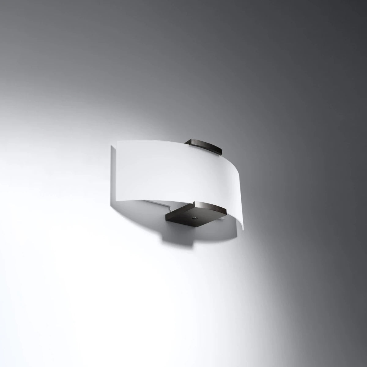 Glass Wall Light With Emilio Wooden Support - Tangerine