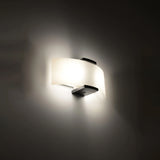 Glass Wall Light With Emilio Wooden Support - Tangerine