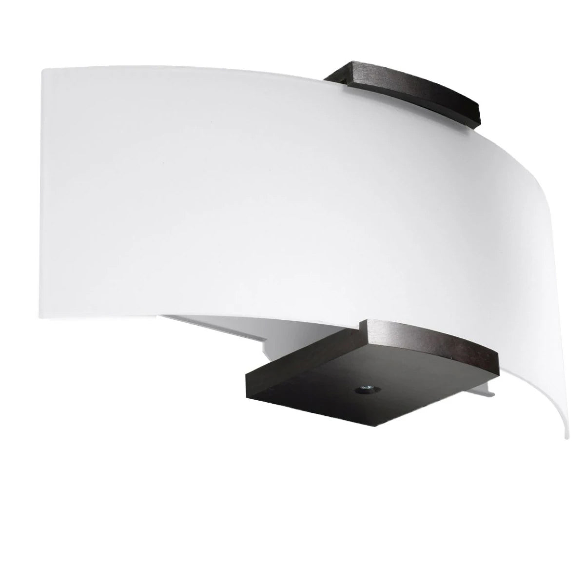 Glass Wall Light With Emilio Wooden Support - Tangerine