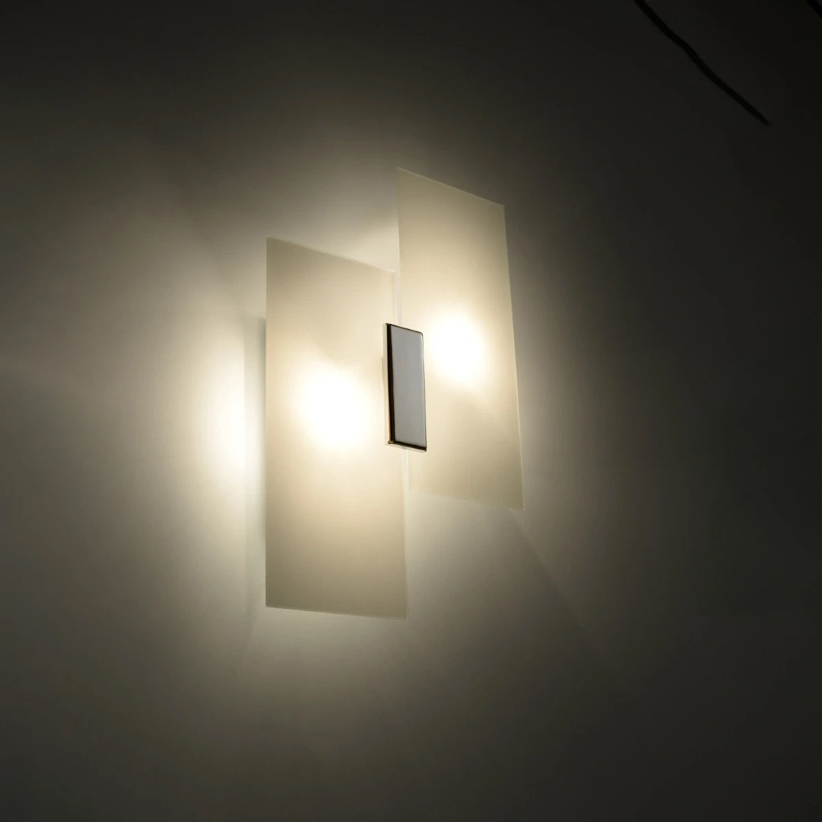 Glass Wall Light With Fabiano Lamp With Steel Support - Tangerine