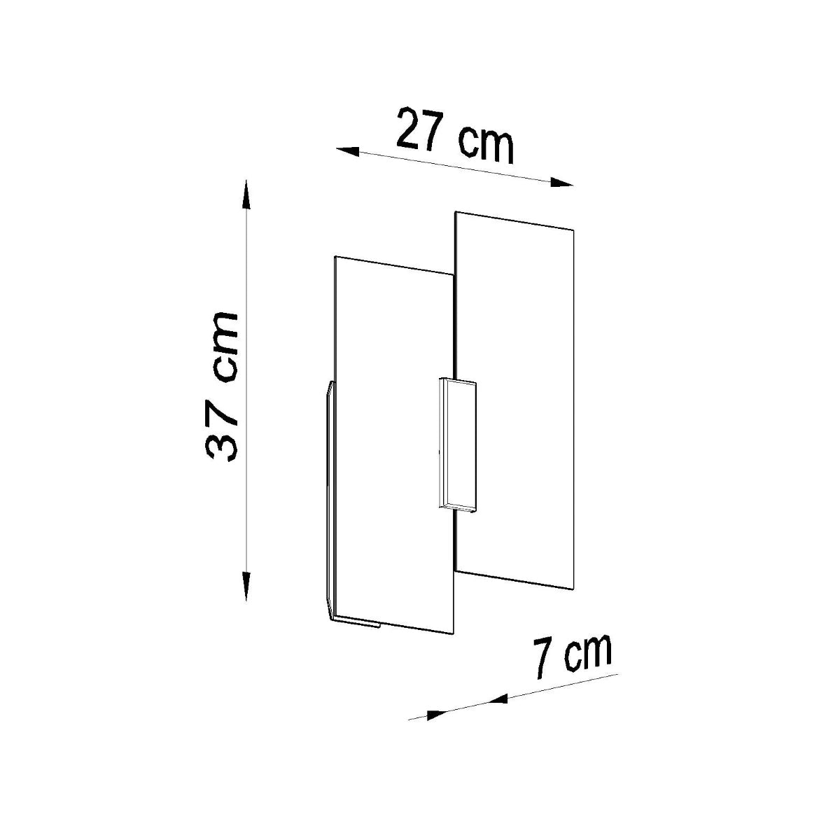 Glass Wall Light With Fabiano Lamp With Steel Support - Tangerine