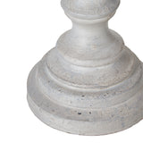 Grey Linen Shade Table Lamp With White Wooden Base - Lentia