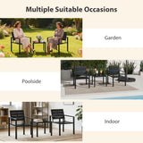 HDPE 3 Pieces Garden Bistro Set With Steel Frame - Velmora