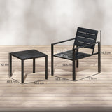 HDPE 3 Pieces Garden Bistro Set With Steel Frame - Velmora