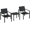 HDPE 3 Pieces Garden Bistro Set With Steel Frame - Velmora