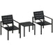 HDPE 3 Pieces Garden Bistro Set With Steel Frame - Velmora