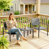 HDPE 3 Pieces Garden Bistro Set With Steel Frame - Velmora