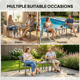 HDPE 3 Pieces Garden Bistro Set With Steel Frame - Velmora