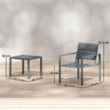 HDPE 3 Pieces Garden Bistro Set With Steel Frame - Velmora