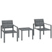 HDPE 3 Pieces Garden Bistro Set With Steel Frame - Velmora