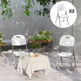 HDPE Foldable Garden Chairs in Set of 2 - Velmora