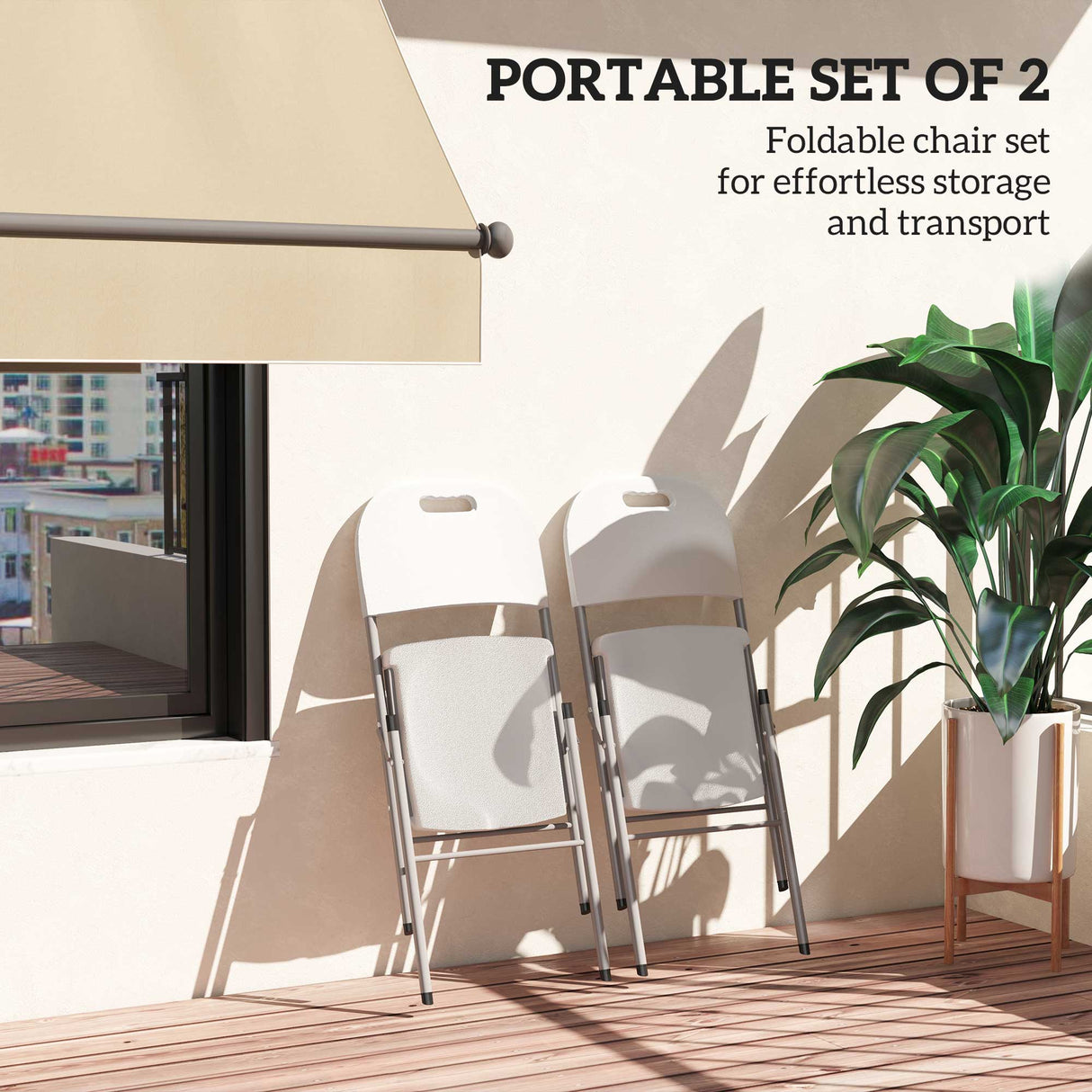 HDPE Foldable Garden Chairs in Set of 2 - Velmora