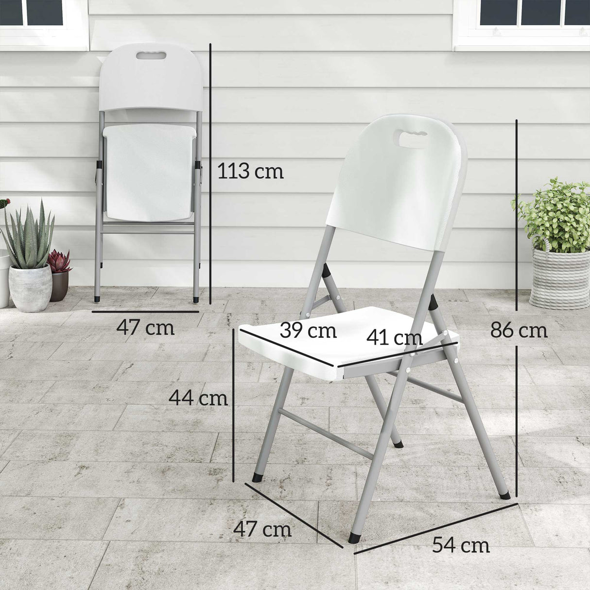 HDPE Foldable Garden Chairs in Set of 4 - Velmora