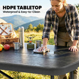 HDPE Foldable Garden Dining Set With 4 Chairs - Velmora