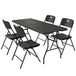 HDPE Foldable Garden Dining Set With 4 Chairs - Velmora