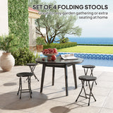HDPE Folding Carry Stools in Set of 4 - Velmora