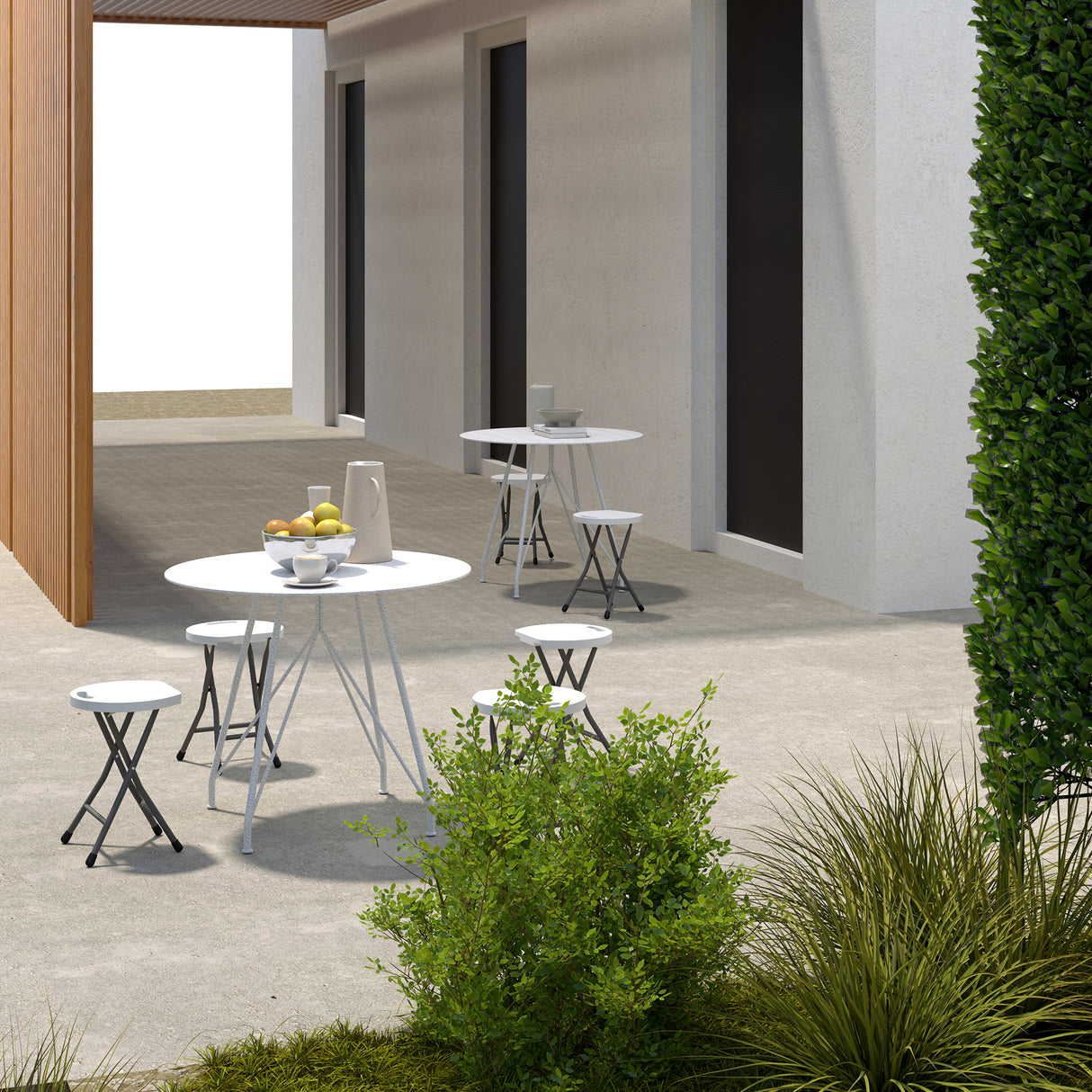HDPE Folding Carry Stools in Set of 4 - Velmora