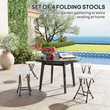 HDPE Folding Carry Stools in Set of 4 - Velmora