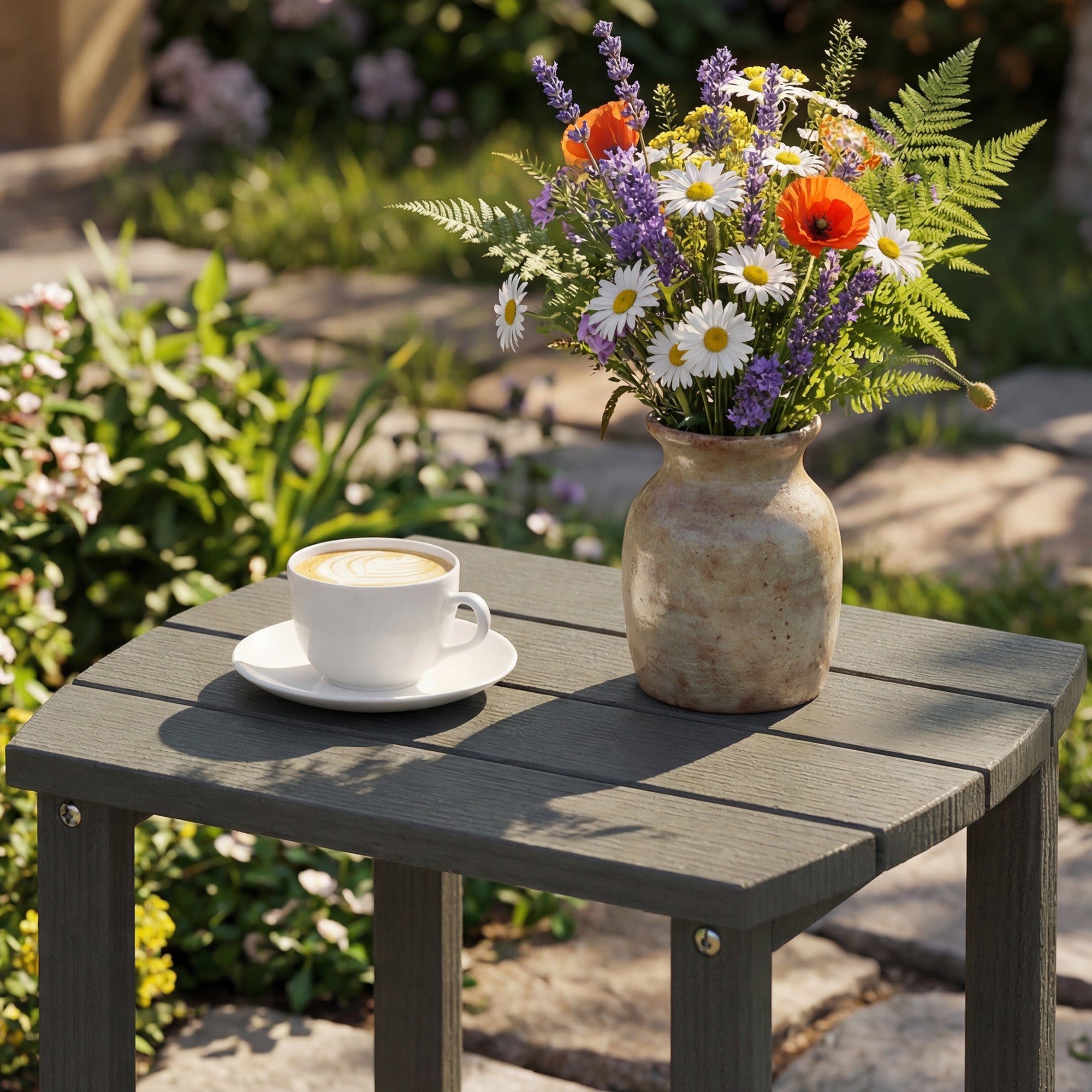 HDPE Outdoor Garden Side Table - Velmora