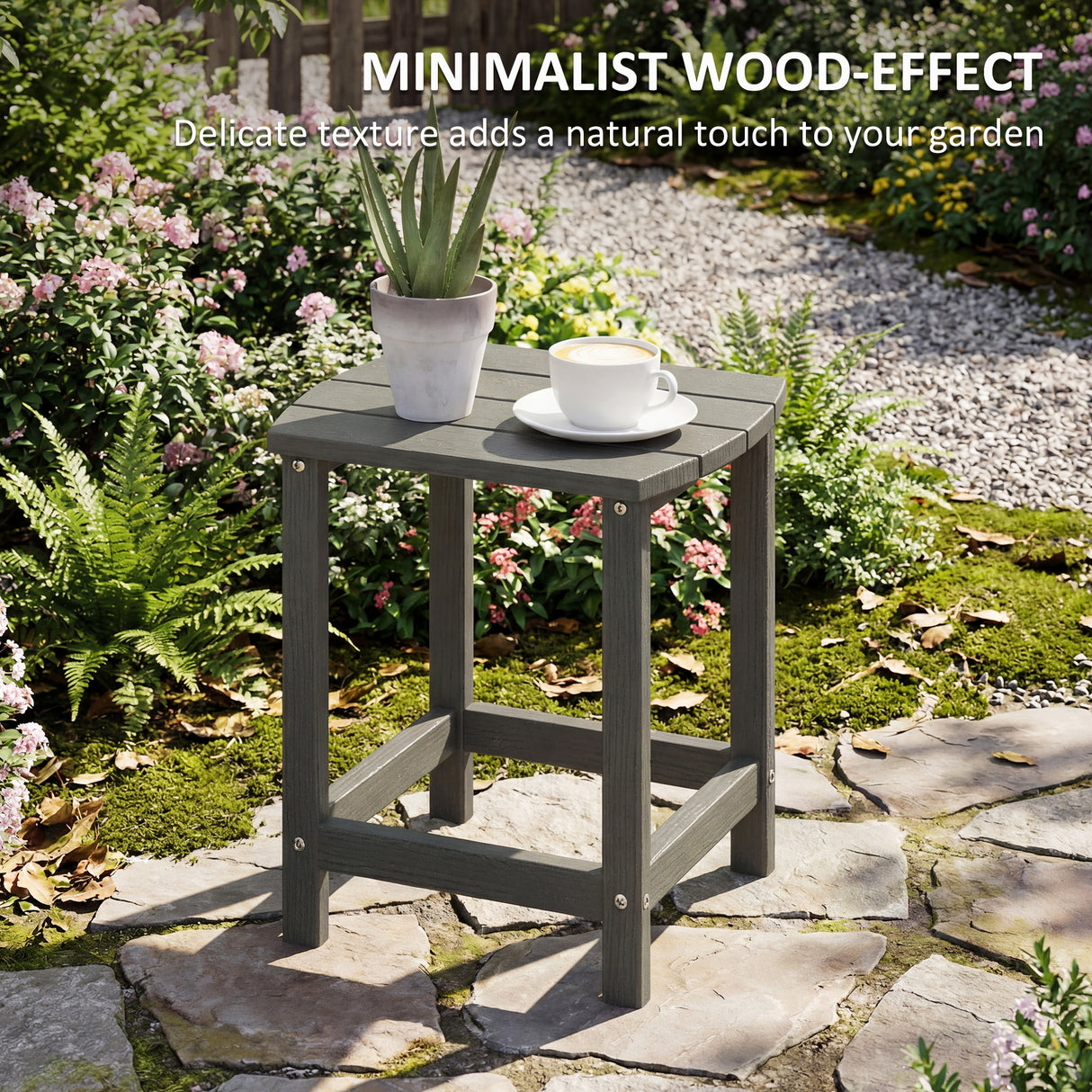 HDPE Outdoor Garden Side Table - Velmora