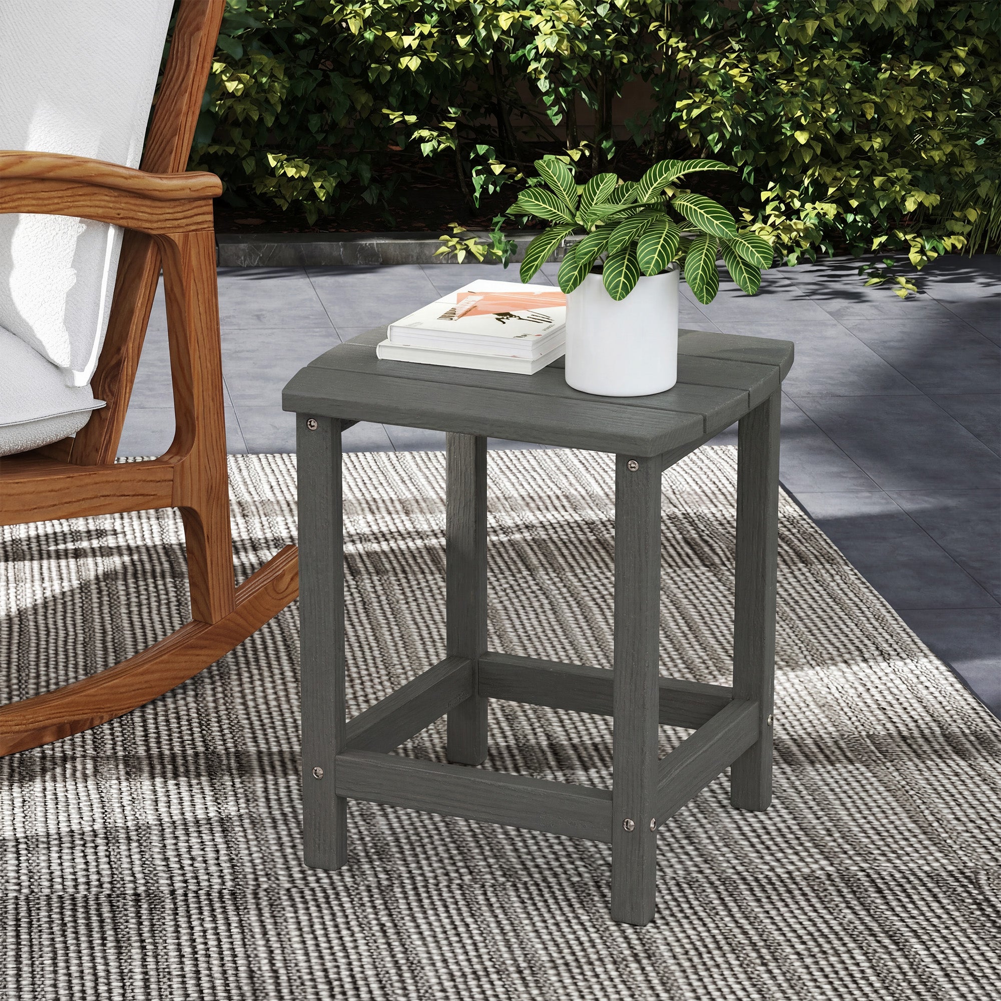 HDPE Outdoor Garden Side Table - Velmora