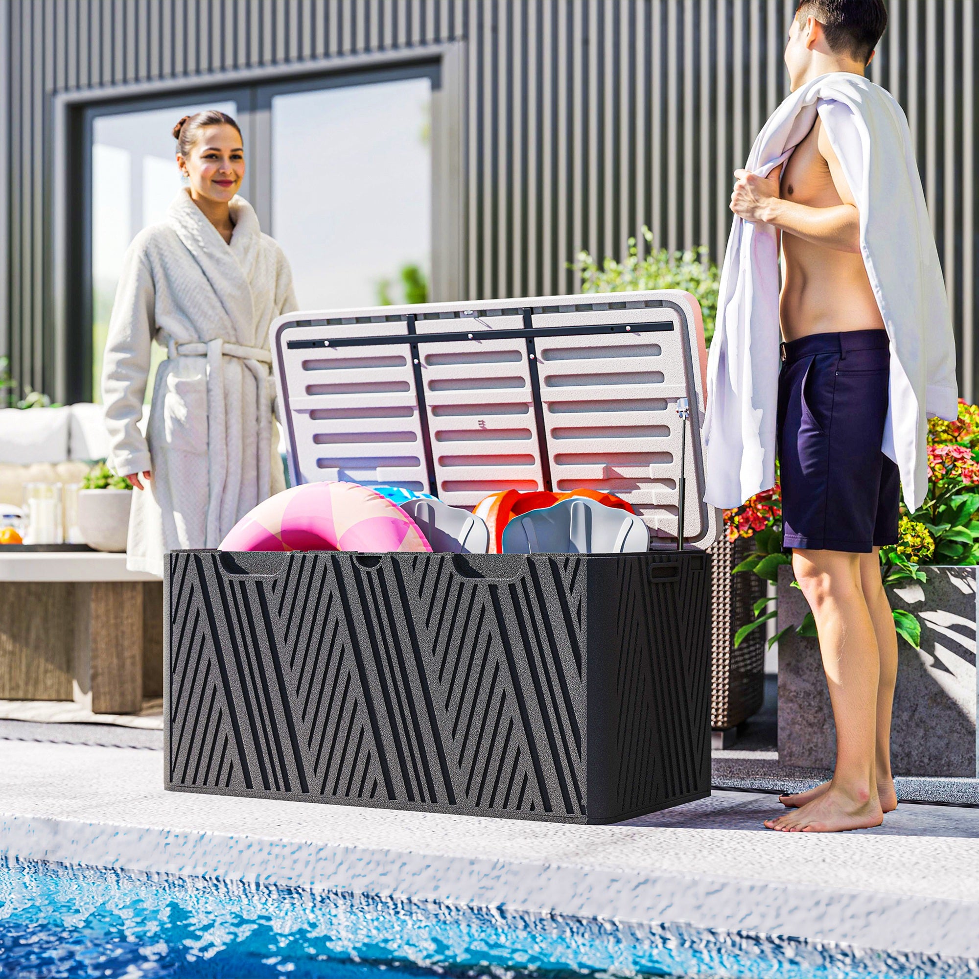 HDPE Outdoor Garden Storage Box 380Ltr - Velmora