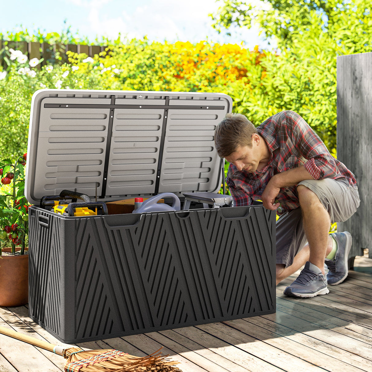 HDPE Outdoor Garden Storage Box 380Ltr - Velmora