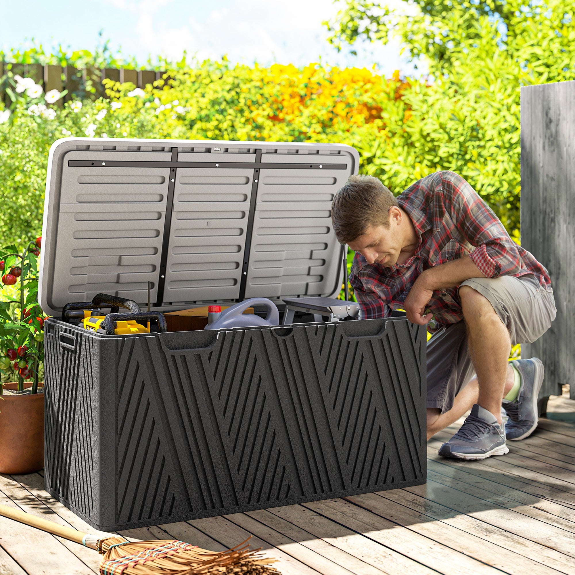 HDPE Outdoor Garden Storage Box 380Ltr - Velmora