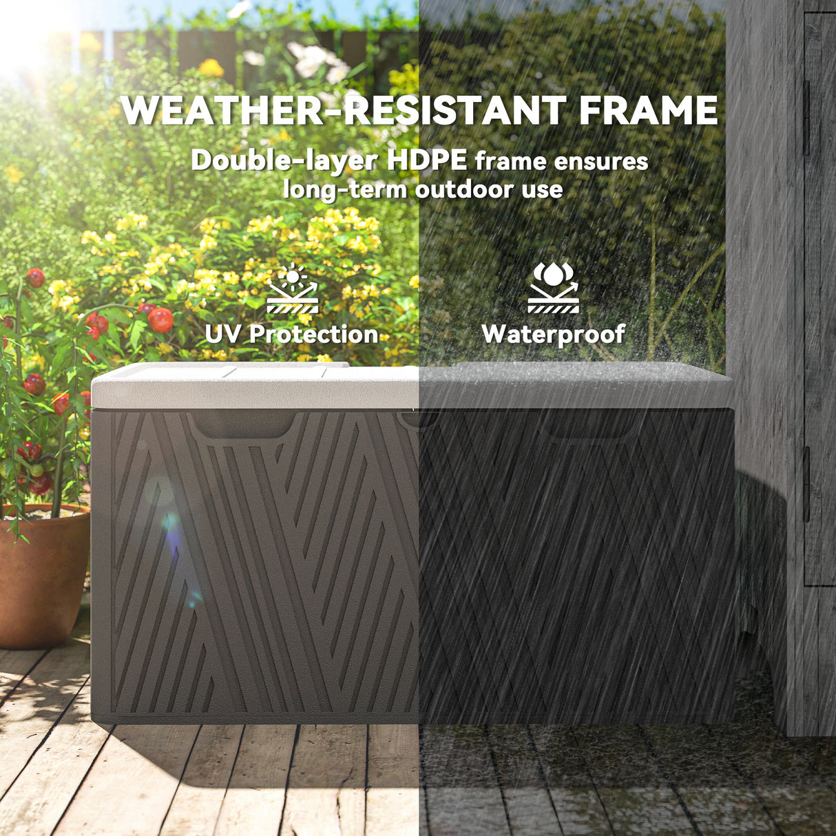 HDPE Outdoor Garden Storage Box 380Ltr - Velmora