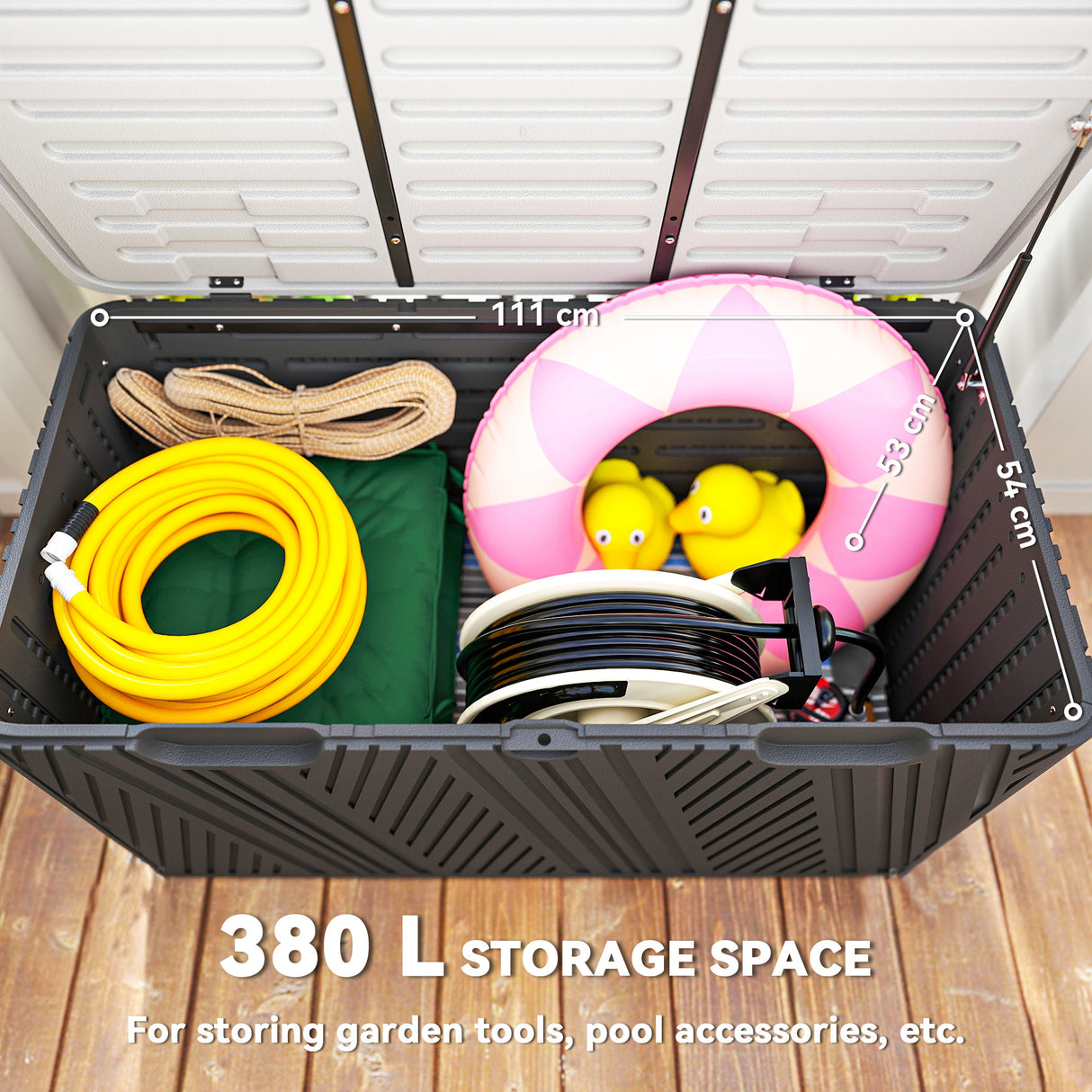 HDPE Outdoor Garden Storage Box 380Ltr - Velmora