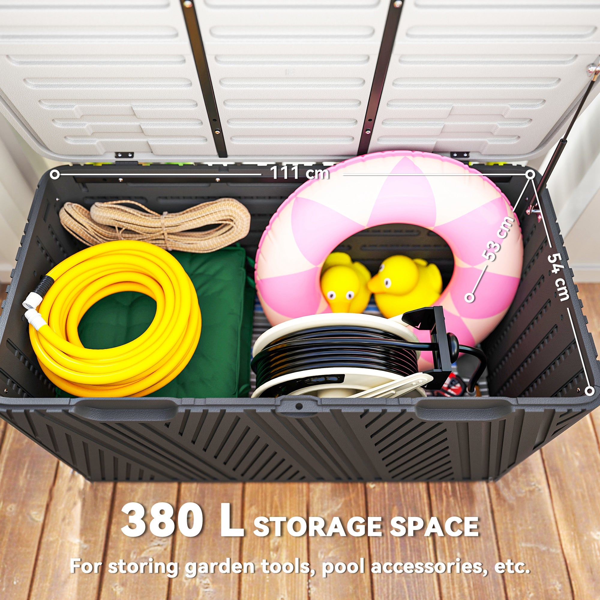 HDPE Outdoor Garden Storage Box 380Ltr - Velmora